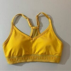 Pink Victoria’s Secret Sports Bra Women Size Small Yellow